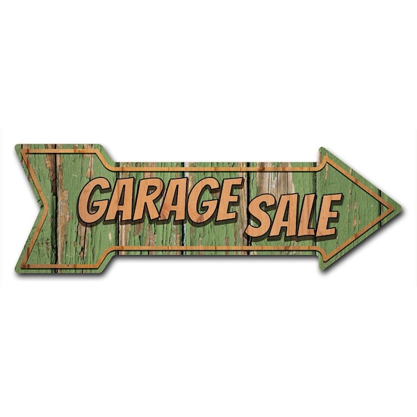 Signmission Garage Sale Arrow Decal Funny Home Decor 18in Wide D-A-999854 - main